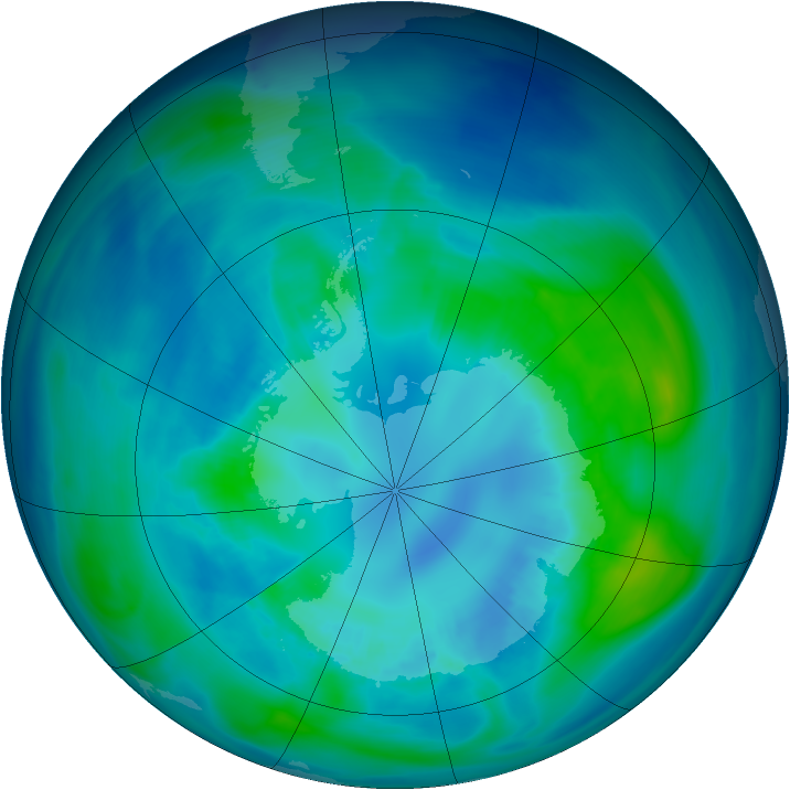 Antarctic ozone map for 12 April 2006
